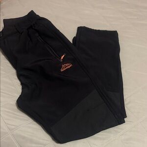 Black snow pants with Orange Logo
